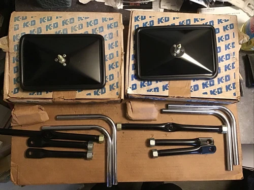 Vintage KD 9” X 6” Mirrors Heads & Brackets New Pair  #51-2308