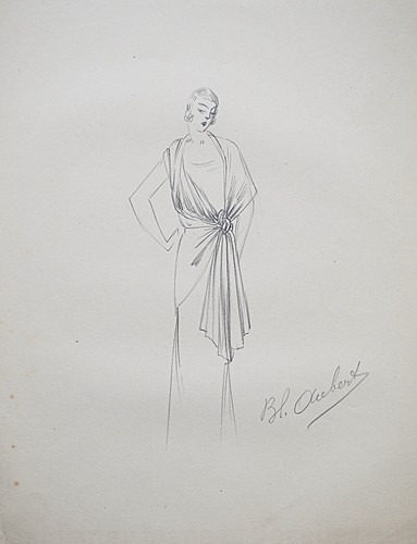 Atelier VIONNET - Dessin original - Crayon - Robe 103 - Picture 1 of 2