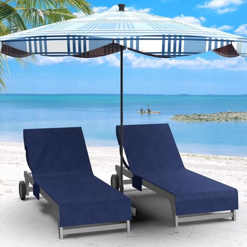 Sun Lounger Beach Towel Carry With 4 Pockets Bag For Holiday Summer Garden UK - Picture 5 of 60