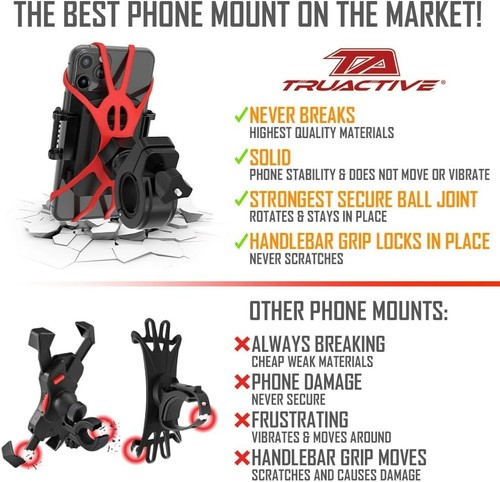 Tool-Free Universal Phone Mount for Bikes - Shockproof & Color Bands Included - Picture 4 of 10