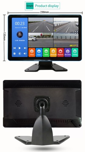 9" Touch Screen DVR Monitor Bluetooth USB Mp5 4PIN 1080P Rear View Camera 9-36v - Picture 9 of 21