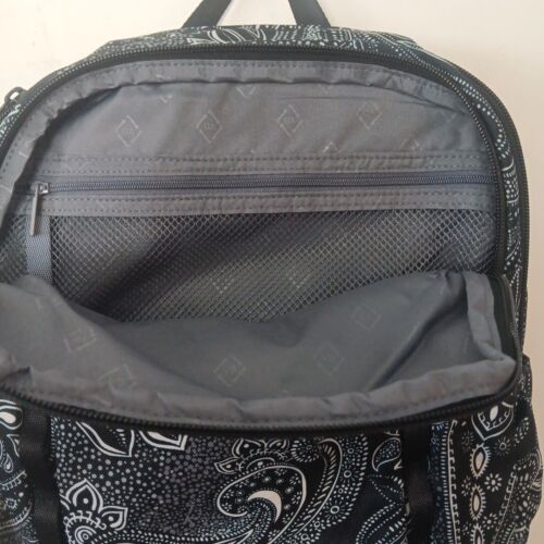 Vera Bradley Lighten Up LARGE Sporty Compact Backpack Stellar Paisley Black - Picture 8 of 16