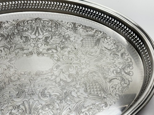 VINTAGE WM ROGERS MFG CO SILVER PLATED 16x12 SERVING TRAY 80g - Picture 18 of 24
