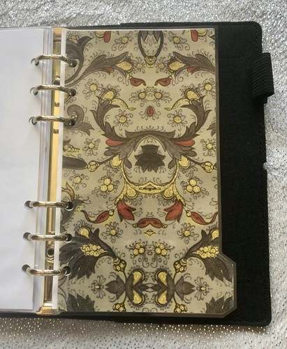 Filofax Personal Organiser Planner - Grey & Gold Paisley - Laminated Dividers - Picture 8 of 8