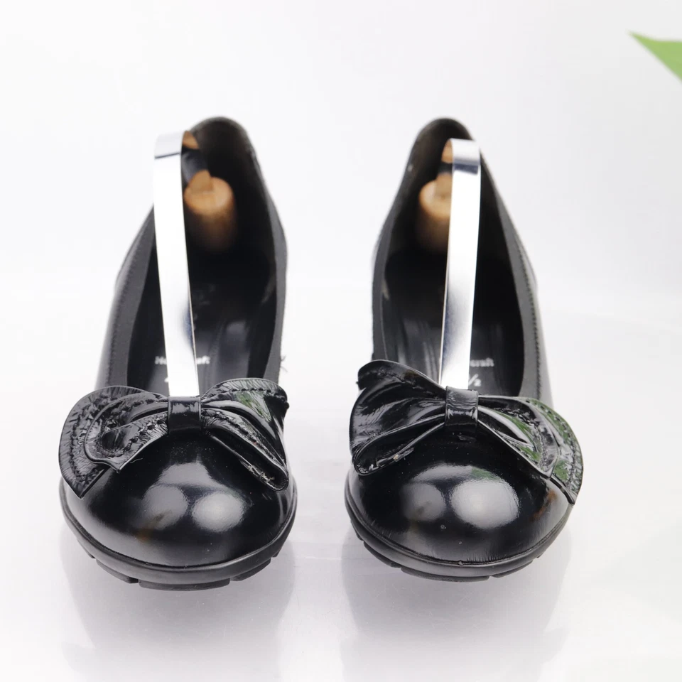 Zapato de vestir Gabor para mujer talla 7 tacón bajo negro charol lazo cómodo Foto 3 de 4