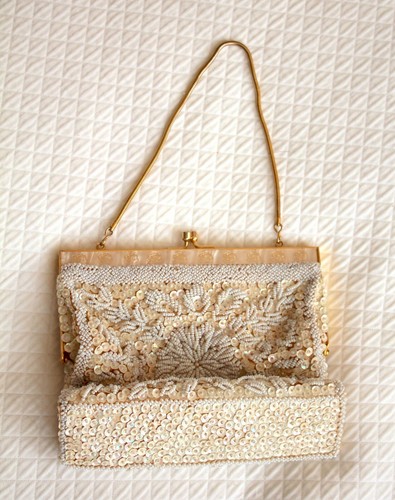 Vintage Beaded and Sequinned Clutch Bag, c1930s, Very Good Condition - Picture 2 of 5