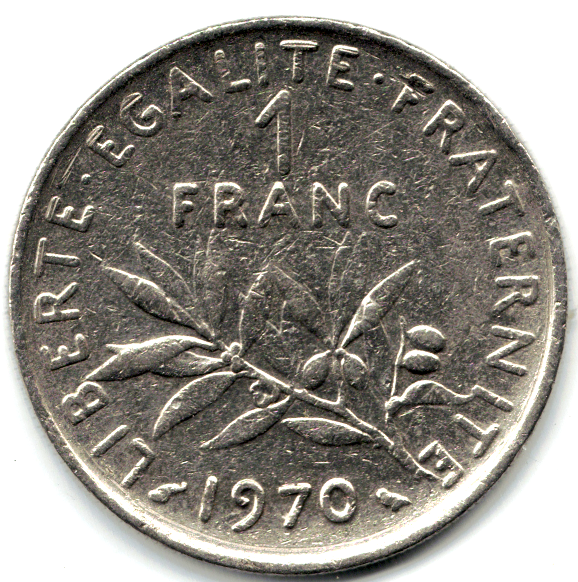1970 FRANCE 1 FRANC ~ YOU GRADE IT ~ PLEASE SEE THE SCAN stk fr114