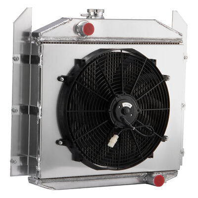 3 Row Aluminum Radiator+Shroud Fan For 1949-1952 Studebaker Pickup Truck 4/2.8L