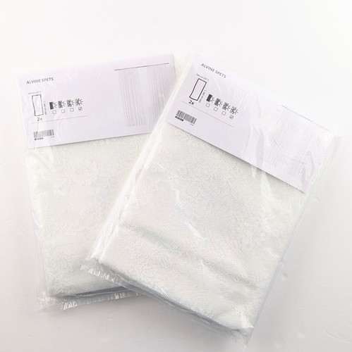 NEW Sealed Set of 2 IKEA Alvine Spets White Lace Curtains 98x57 4 PANELS