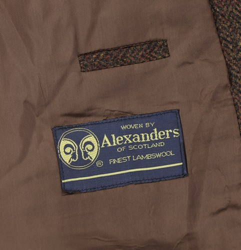 Blazer de lana tweed espiga marrón para hombre 42R Hugo Boss Alexander's of Scotland - Imagen 12 de 14