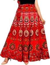 Women's Cotton Jaipuri Print Wrap-Around Maxi Skirt