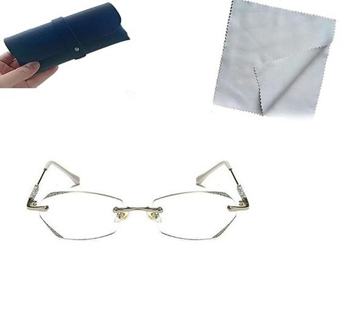 Women's Diamond Rimless Anti-Blue Light Presbyopia Glasses - Picture 14 of 14