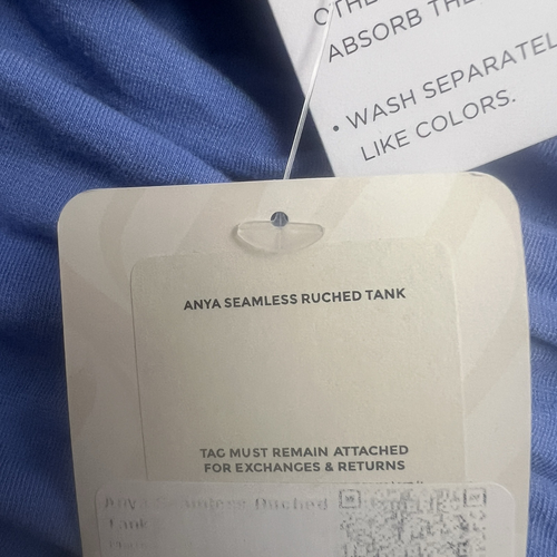 Fabletics Anya Seamless Ruched Athletic Tank Womens XS Blue NWT - Picture 4 of 8