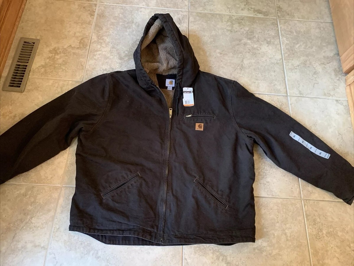 Men's Carhartt J141 DKB Sherpa Lined Dark Brown Irregular Men's Carhartt J141 DKB Sherpa Lined Dark Brown Irregular