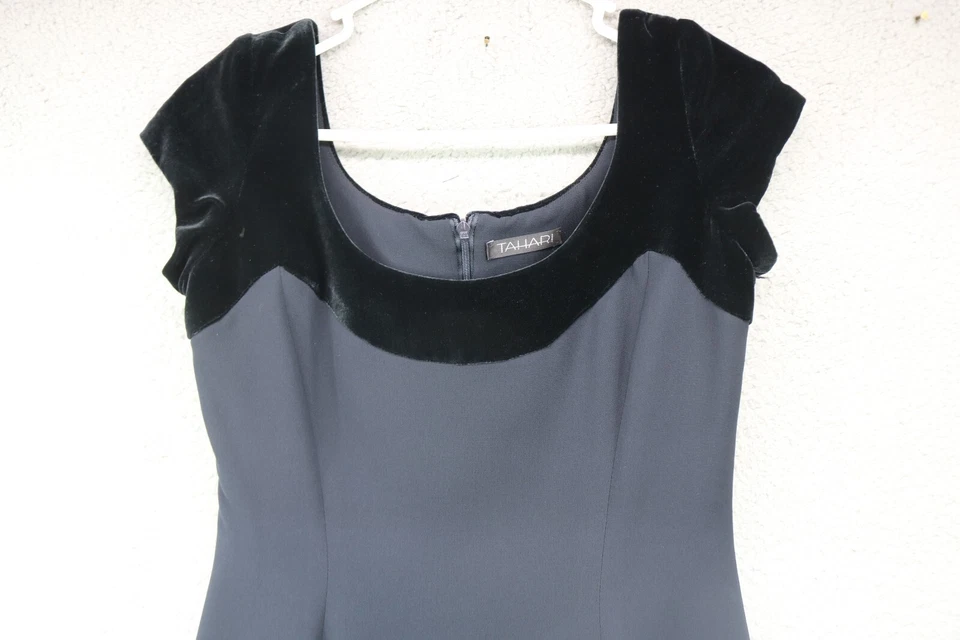 Vestido midi de noche para mujer Tahari - talla 4 - rayón y seda - muy bonito Foto 2 de 4