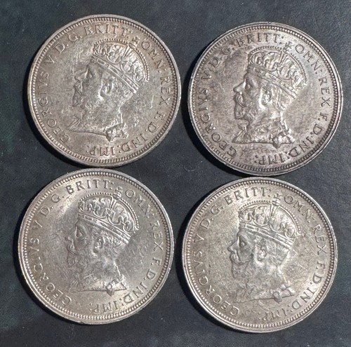4 x CANBERRA FLORINS 1927 IN BETTER CONDITION WITH LUSTRE STERLING SILVER gEF+ - Bild 2 von 2