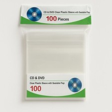 1000 CD DVD CPP Premium Clear Plastic Sleeve with Sealable Flap 100 micron