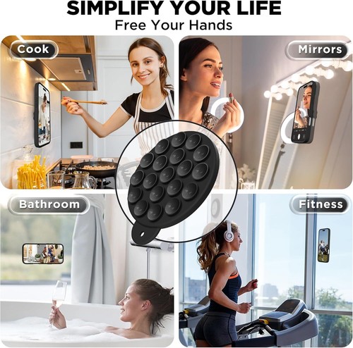 Magnetic for iPhone 16 Pro Max Case, Compatible with Magsafe, Suction Cup, Black - Picture 2 of 6