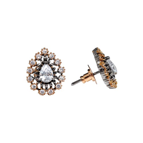 Gehna Jaipur White Topaz Studded Elegant Pair Of Earring For Girls/Women FE-1227 - Picture 3 of 4