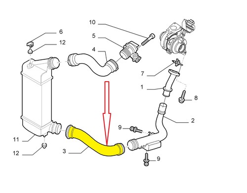 INTERCOOLER PIPE TURBO BOOST HOSE 1498556080 0382.GZ - Picture 2 of 3