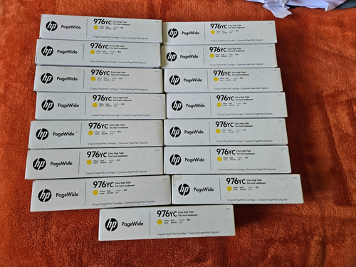 Genuine HP 976YC Yellow Ink Cartridge x 2 L0S31YC PageWide P55250 P57750 Vat Inc - 第 1/7 張圖片