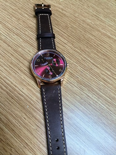 Reloj de pulsera informal Parnis 41,5 mm movimiento automático para hombre niño hombre correa de cuero - Imagen 35 de 37