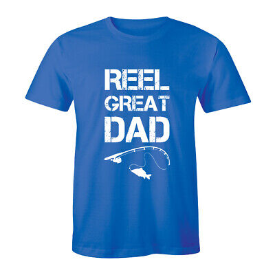 Mens Reel Great Dad T Shirt Funny Fathers Day Fishing Tee Gift for Fisherman