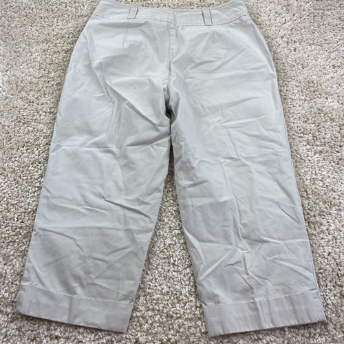 white stag womens size 10 petite khaki beige cropped capri pants straight leg - Picture 7 of 8