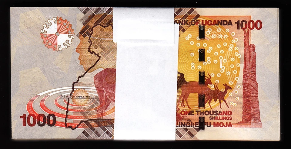 Uganda 1000 Shillings 2021 2022, UNC, BUNDLE, Pack 100 Pcs, P-49, New Sign, Date - Image 2 of 4