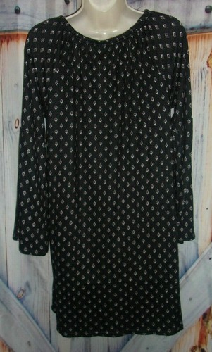 Women Size M Tunic Top/Dress  Elastic Peasant Neck Long Bell Sleeve  West Loop - Bild 3 von 5