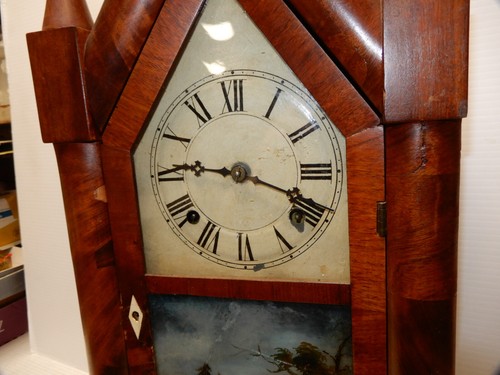 ANTIQUE BOARDMAN AND WELLS DOUBLE FUSEE STEEPLE CLOCK 1847 - Picture 3 of 15