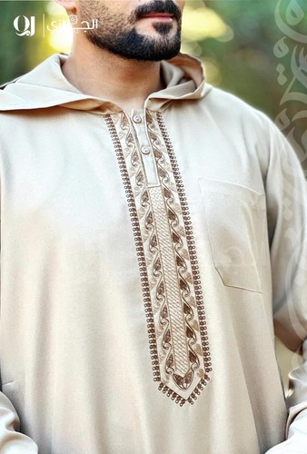 Aljazi Moroccan Thobe for Men with hat, High Quality, Modern ⭐FAST SHIPPING⭐ - Picture 5 of 5