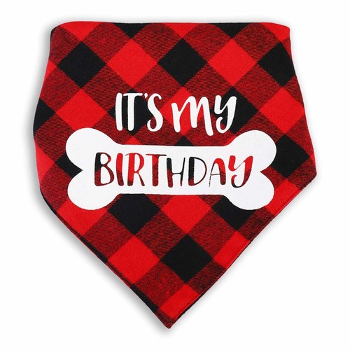 Hundehalstuch Geburtstag - Hunde Halstuch Baumwolle Hundehalstücher Hund - Picture 6 of 20