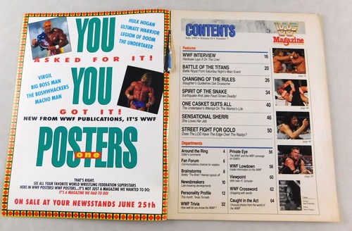 Jake Roberts Signed WWF Wrestling Magazine July 1991 WWE Wrestler HOF Warrior - Picture 3 of 11