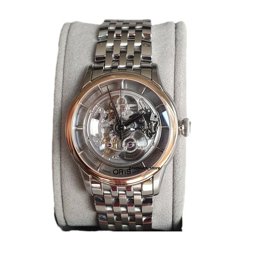 ORIS Artelier Translucent Skeleton 73476846351MB 18ct Gold Watch Swiss Automatic - Picture 10 of 12