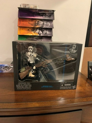 Hasbro Star Wars The Black Series 6" Speeder Bike with Biker Scout MISB - Picture 1 of 4