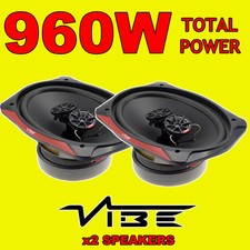 VIBE Slick 6x9" 6x9 480W 3-way car rear deck oval shelf speakers, brand new pair