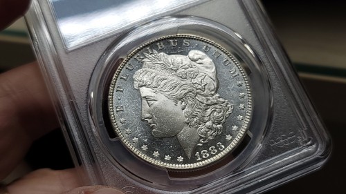 1883 P Morgan Silver Dollar $1 PCGS MS 64PL - Picture 6 of 9