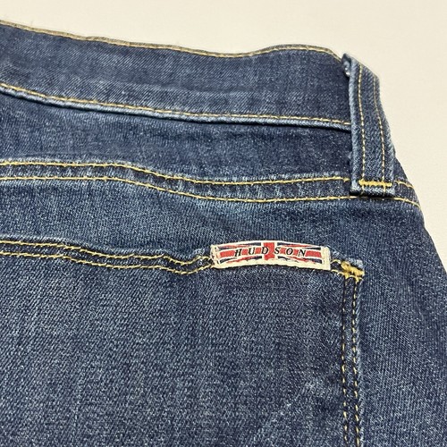 HUDSON Krista Mid Rise Skinny Raw Hem Stretch Ankle Blue Jeans Women’s Size 28 - Picture 7 of 16