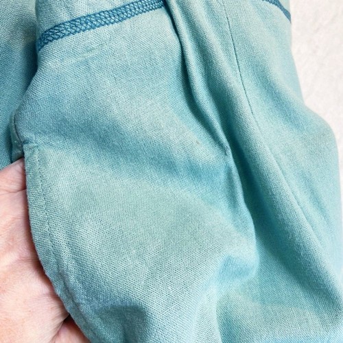 Napa Valley 90s blue midi buttoned rayon linen skirt with pockets 16 - Picture 7 of 9