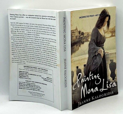 RARE PROOF COPY.. Painting Mona Lisa.. by Jeanne Kalogridis, 2006, Fiction Novel - Picture 2 of 6