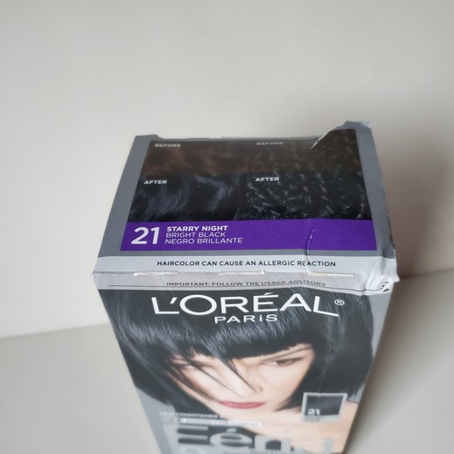 3 LOreal Paris Feria 21 Starry Night Bright Black Permanent Hair Color Gel Dye * - Picture 6 of 14