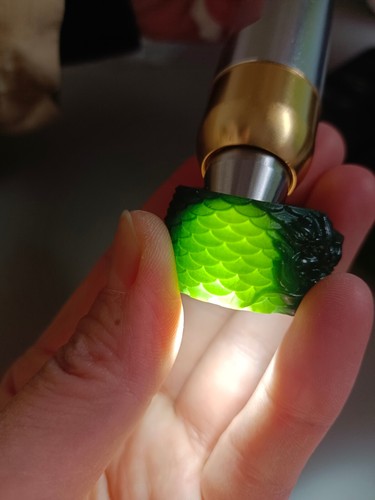 Certificado Hetian Jade Anillo Nefrita Hombre Dedo Pulgar Anillo Dragón Tallado a Mano - Imagen 9 de 11