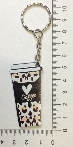 Key Ring - Double Sided Acrylic - Coffee Lover - Picture 2 of 3