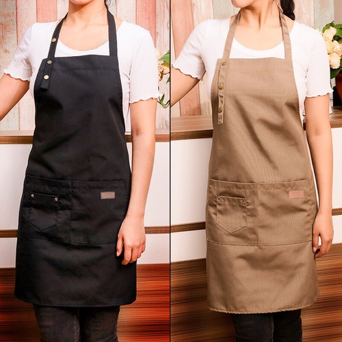 Denim Canvas Pockets Apron Butcher Crafts Baking Chefs Kitchen Cooking BBQ Plain - Picture 12 of 17