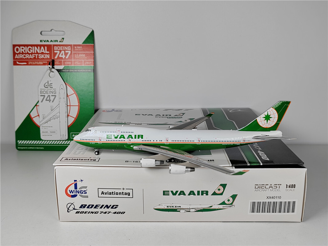 1:400 JC Wings EVA AIR BOEING B747-400 Passenger Airplane