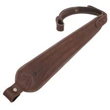 Vintage Rifle Sling Strap Leather & Canvas Gun Shoulder Belt Adjusts 34"-42"