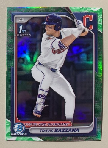 2024 Bowman Draft Travis Bazzana 1st Bowman Forest Green SP - Cleveland Guardian