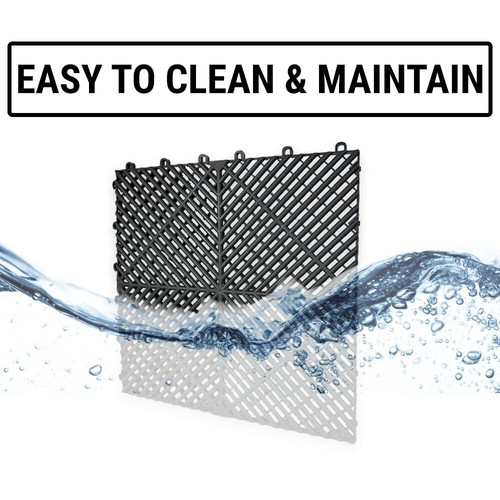 25PCS Garage Floor Tiles Interlocking Instant 41x41CM Poolside Mat Gym DIY Black - Picture 6 of 8