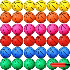 36 Pcs 5 Inch Mini Basketballs Inflatable Colorful Basketballs for Indoor Pool